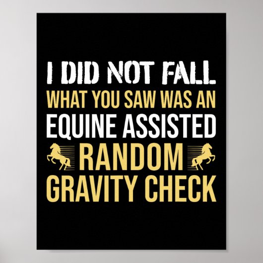 Poster Cheval - Contrôle de la gravité - Équitation (Devant)