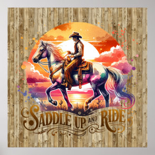 Poster cheval cool cheval de selle Western