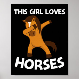 Poster Cheval cool Pour Filles Enfants Dabbing Pony Saddl