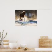 Poster Cheval courant à travers la neige (Cuisine)