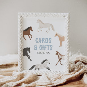 Poster Cheval Cowboy Equestrio cartes et cadeaux d'annive