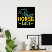 Poster Cheval - Crazy Horse Lady (Bureau à domicile)
