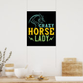 Poster Cheval - Crazy Horse Lady (Cuisine)