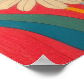 Poster Cheval d'alimentation en fleurs (Coin)