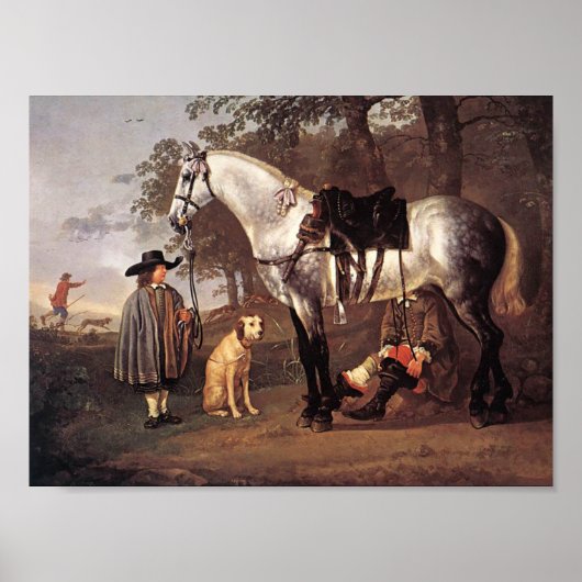 Poster Cheval dans un paysage Aelbert Cuyp (Devant)