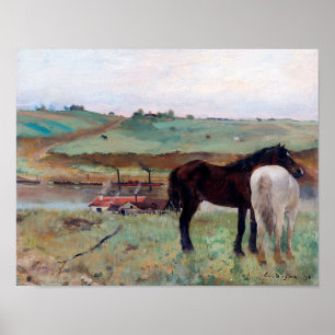 Poster Cheval dans une prairie, Edgar Degas