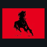 Poster Cheval d'art pop rouge<br><div class="desc">Cheval - Art Moderne Digital Animal - Cheval Liberté Pop Art</div>