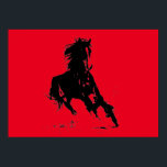 Poster Cheval d'art pop rouge<br><div class="desc">Cheval - Art Moderne Digital Animal - Cheval Liberté Pop Art</div>