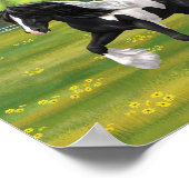 Poster Cheval d'attelage de la bandelette tzigane noire d (Coin)