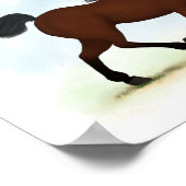 Poster Cheval De Baie Avec Lame Équestre (Coin)