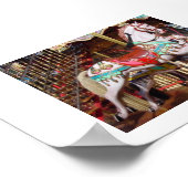 Poster Cheval de Carousel - Bois antique authentique (Coin)