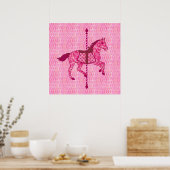 Poster Cheval de carrousel - Fuchsia rose (Cuisine)