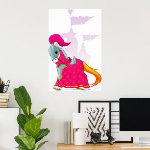 Poster Cheval de Chevalier médiéval en Imaginaire d'Armor