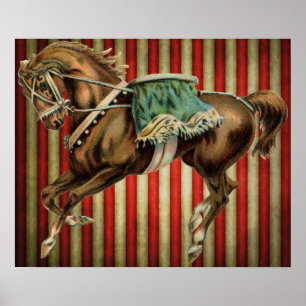 Poster Cheval de cirque vintage