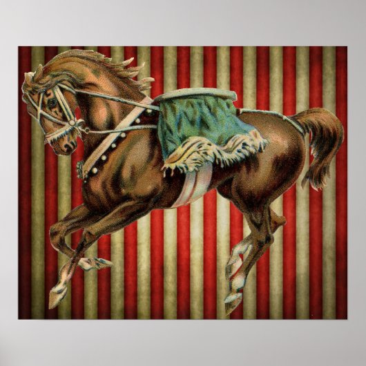 Poster Cheval de cirque vintage (Devant)