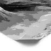 Poster Cheval de course blanc noir Motivational Artwork (Coin)