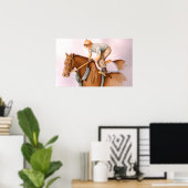 Poster Cheval de course et Jockey (Bureau à domicile)