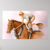 Poster Cheval de course et Jockey (Devant)