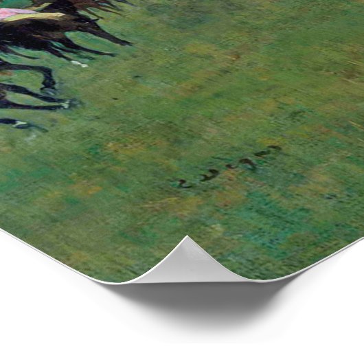 Poster Cheval de course Longchamp, Edgar Degas (Coin)