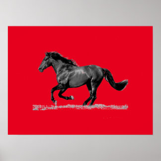 Poster Cheval de course Red Grey Pop Art