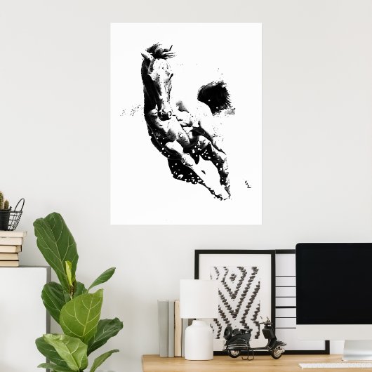 Poster Cheval de course sauvage - Liberté (Bureau à domicile)