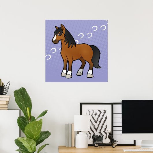 Poster Cheval de dessin (Bureau à domicile)