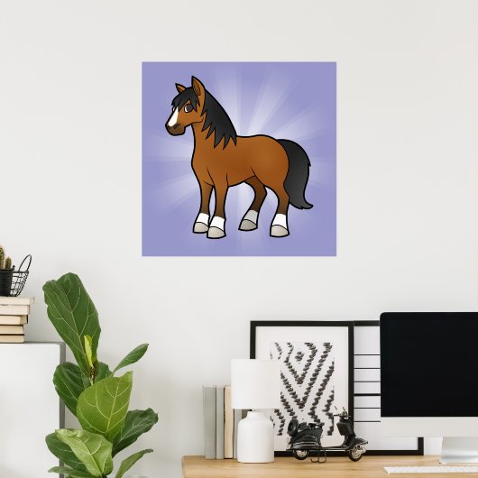 Poster Cheval de dessin (Bureau à domicile)