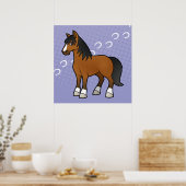 Poster Cheval de dessin animé (Cuisine)
