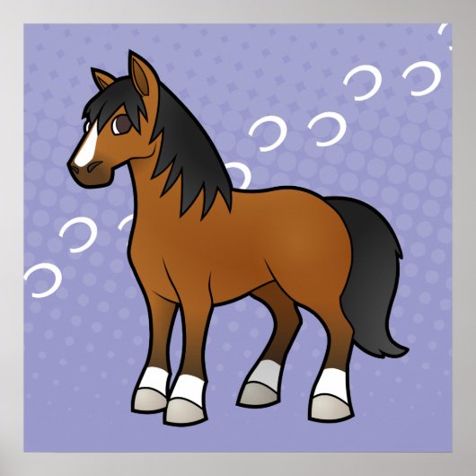 Poster Cheval de dessin animé (Devant)