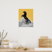 Poster Cheval de élevage blanc de jaune d'art de bruit (Cuisine)