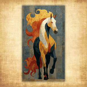 Poster Cheval de Feu Abstrait – Art Équestre Moderne Auda
