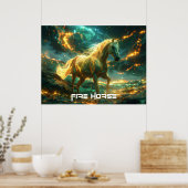 POSTER CHEVAL DE FEU - ZODIAQUE CHINOIS - (Cuisine)