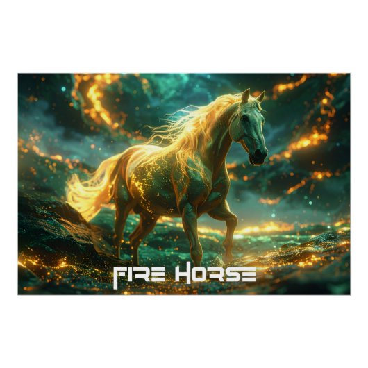 POSTER CHEVAL DE FEU - ZODIAQUE CHINOIS - (Devant)