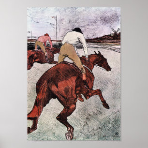 Poster Cheval de Jockey et de Course, Lautrec