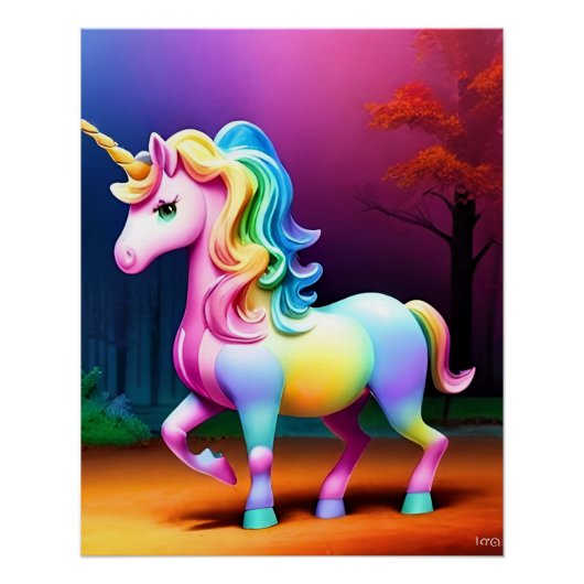 Poster Cheval de licorne blanche-37474 (Devant)