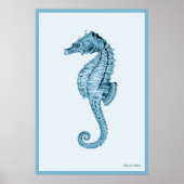Poster Cheval De Mer En Bleu (Devant)