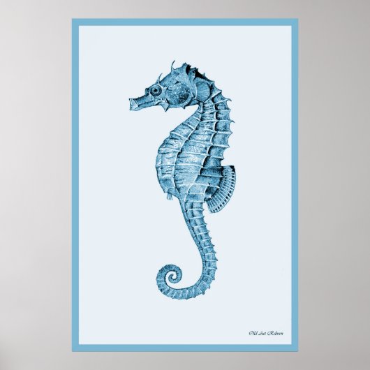 Poster Cheval De Mer En Bleu (Devant)