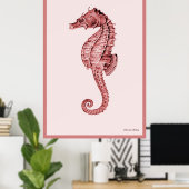 Poster Cheval De Mer En Rose (Bureau à domicile)
