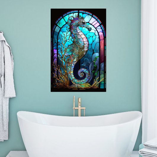 Poster Cheval de mer en verre