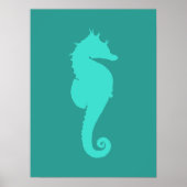 Poster Cheval de mer Turquoise (Devant)