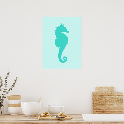Poster Cheval de mer Turquoise (Cuisine)