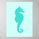 Poster Cheval de mer Turquoise (Devant)