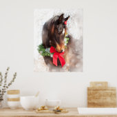 Poster Cheval de Noël rêvé (Cuisine)