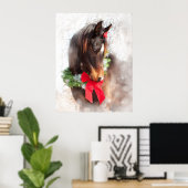 Poster Cheval de Noël rêvé (Bureau à domicile)