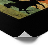 Poster Cheval de Rodéo Cowboy Vintage en détresse (Coin)