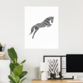 Poster Cheval de saut | Scribble Horse | Entraîneur de ch (Bureau à domicile)