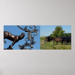 Poster Cheval de ville, Chevaux de campagne