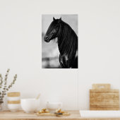 Poster Cheval d'étalon noir friésien (Cuisine)