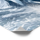 Poster Cheval d'hiver blanc magique (Coin)