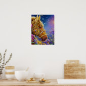 Poster Cheval d'Imaginaire avec pierres précieuses et bij (Cuisine)